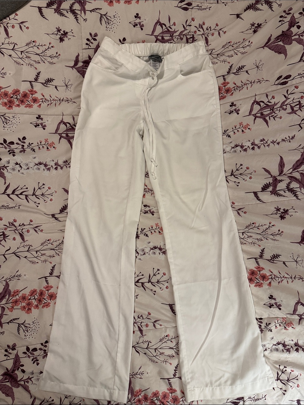 Grey's Anatomy White Elastic Waist Scrub Pants